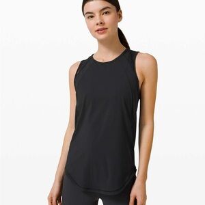 Lululemon Sculpt Tank Black Mesh Racerback Workout Top Size 6